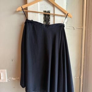 Comme Des Garcons Navy Wool Blend Asymmetrical Skirt